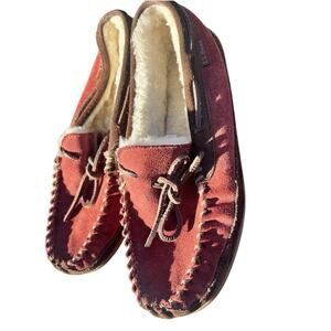 L.L.Bean Wicked Good Moccasins Dark Russet/Dark Earth 264593 Men's Size 7 M EUC